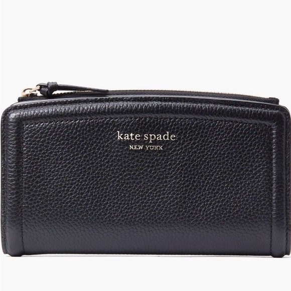 kate spade Handbags - NWOT KATE SPADE Knott Pebbled Leather Slim Zip Wallet